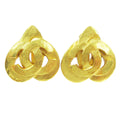 Chanel Vintage Cc Heart Clip-On Earrings Metal Gold Gold_Plated Earrings Jewelry