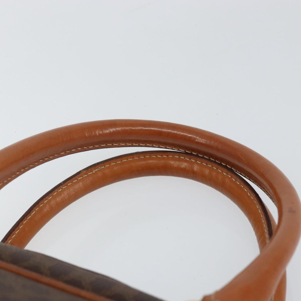 Celine Macadam Handbag Macadam With Leather Brown Canvas Handbag
