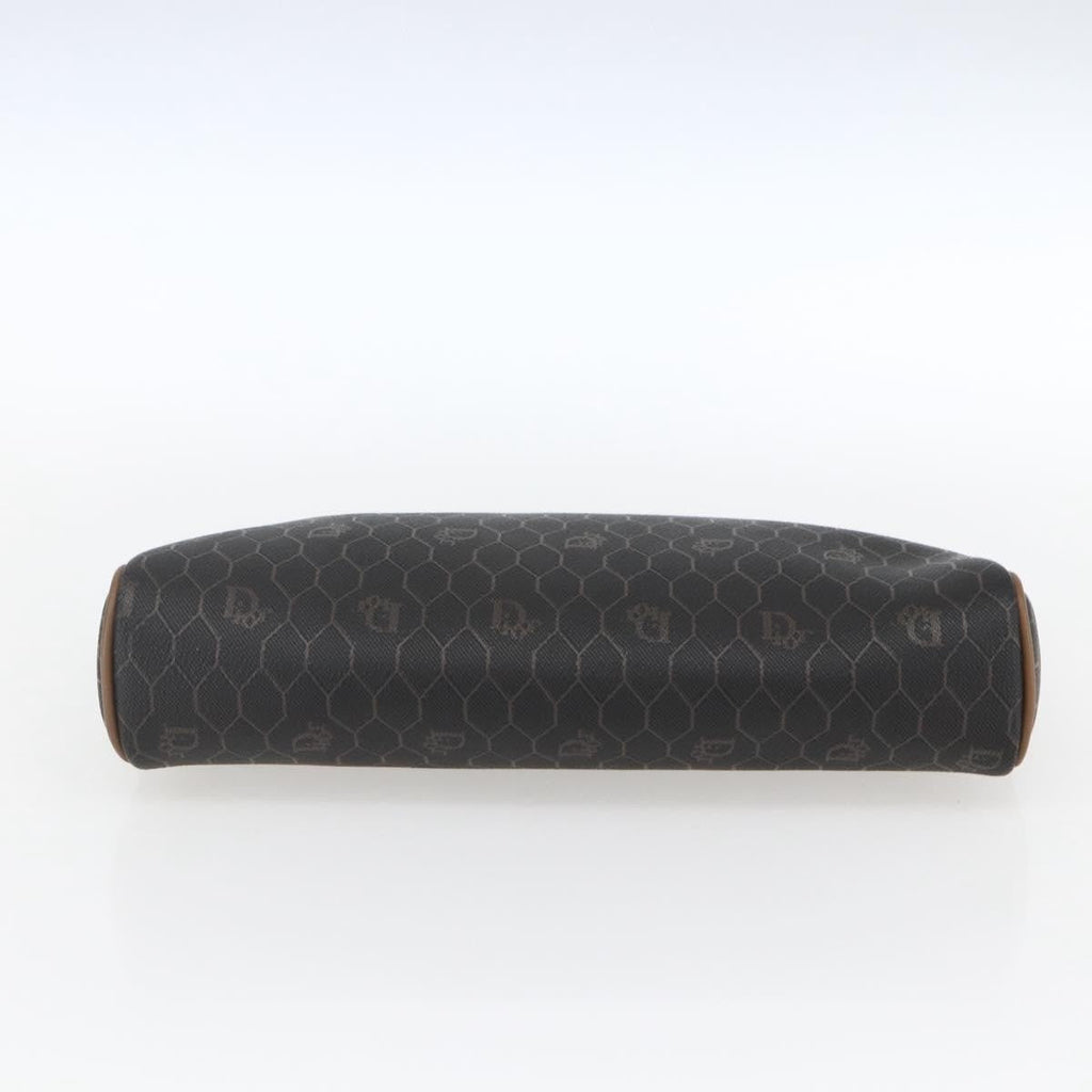 Christian Dior Vintage Honeycomb Zip Pouch Canvas And Leather Black Pvc Clutche & Pouche Bag (Pre-Owned)