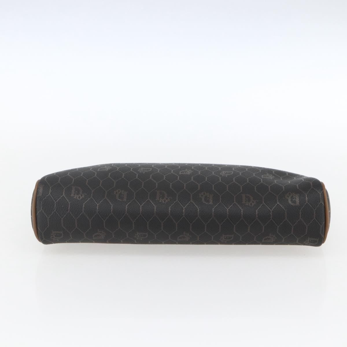 Christian Dior Vintage Honeycomb Zip Pouch Canvas And Leather Black Pvc Clutche & Pouche Bag (Pre-Owned)