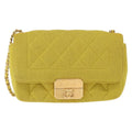 Chanel Chic With Me Flap Bag Quilted Jersey Yellow Cotton Shoulder Bag Bag