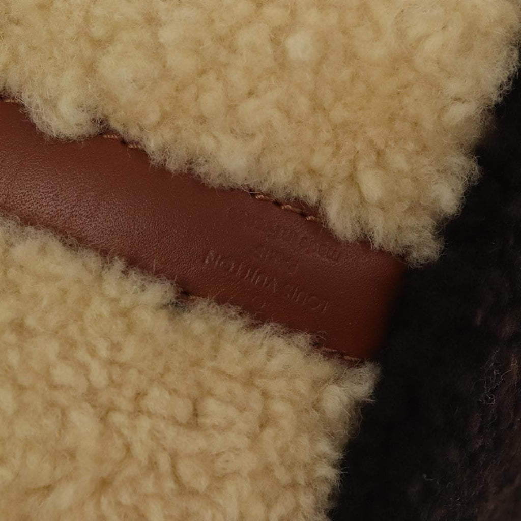 Louis Vuitton Speedy Bandouliere Bag Monogram Giant Teddy Fleece Brown Fur Shoulder Bag