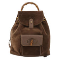 Gucci Gucci Bamboo Backpack Daim Brown Suede Backpack Bag (Pre-Owned)