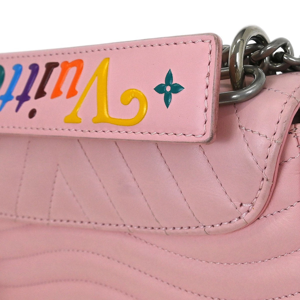 Louis Vuitton New Wave Chain Bag Quilted Leather Pink Leather Shoulder Bag
