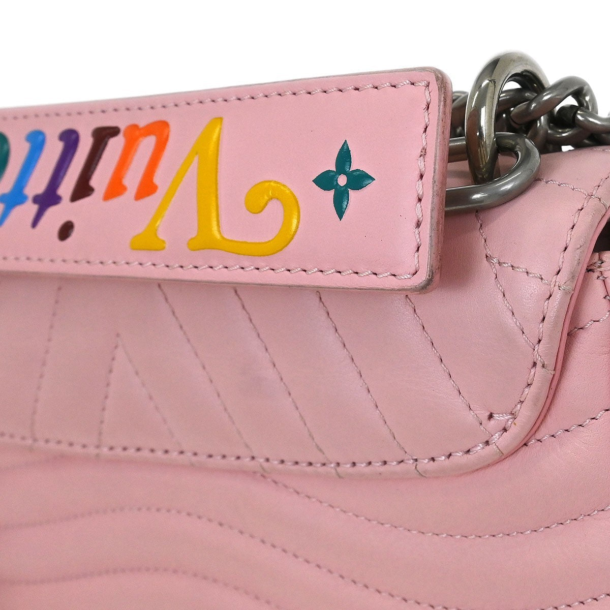 Louis Vuitton New Wave Chain Bag Quilted Leather Pink Leather Shoulder Bag