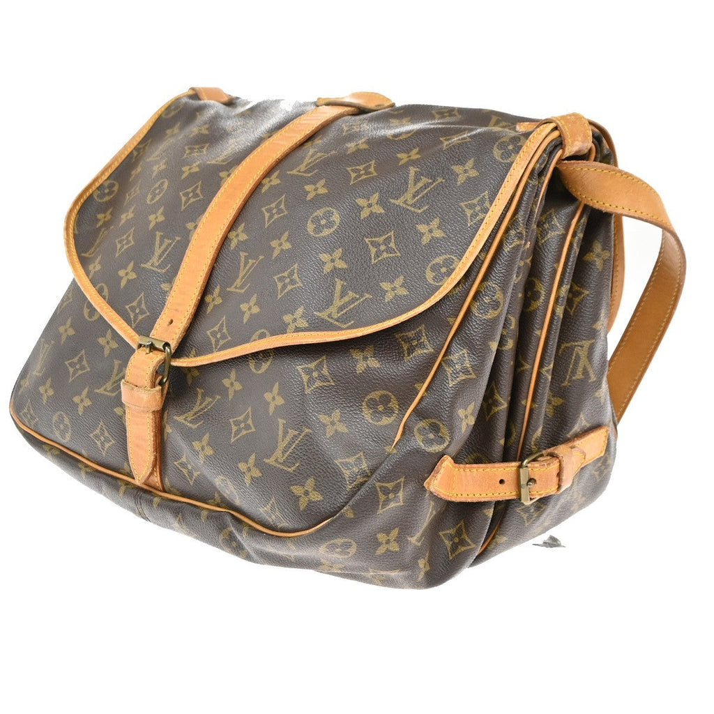 Louis Vuitton Saumur Handbag Monogram Canvas Brown Canvas Shoulder Bag