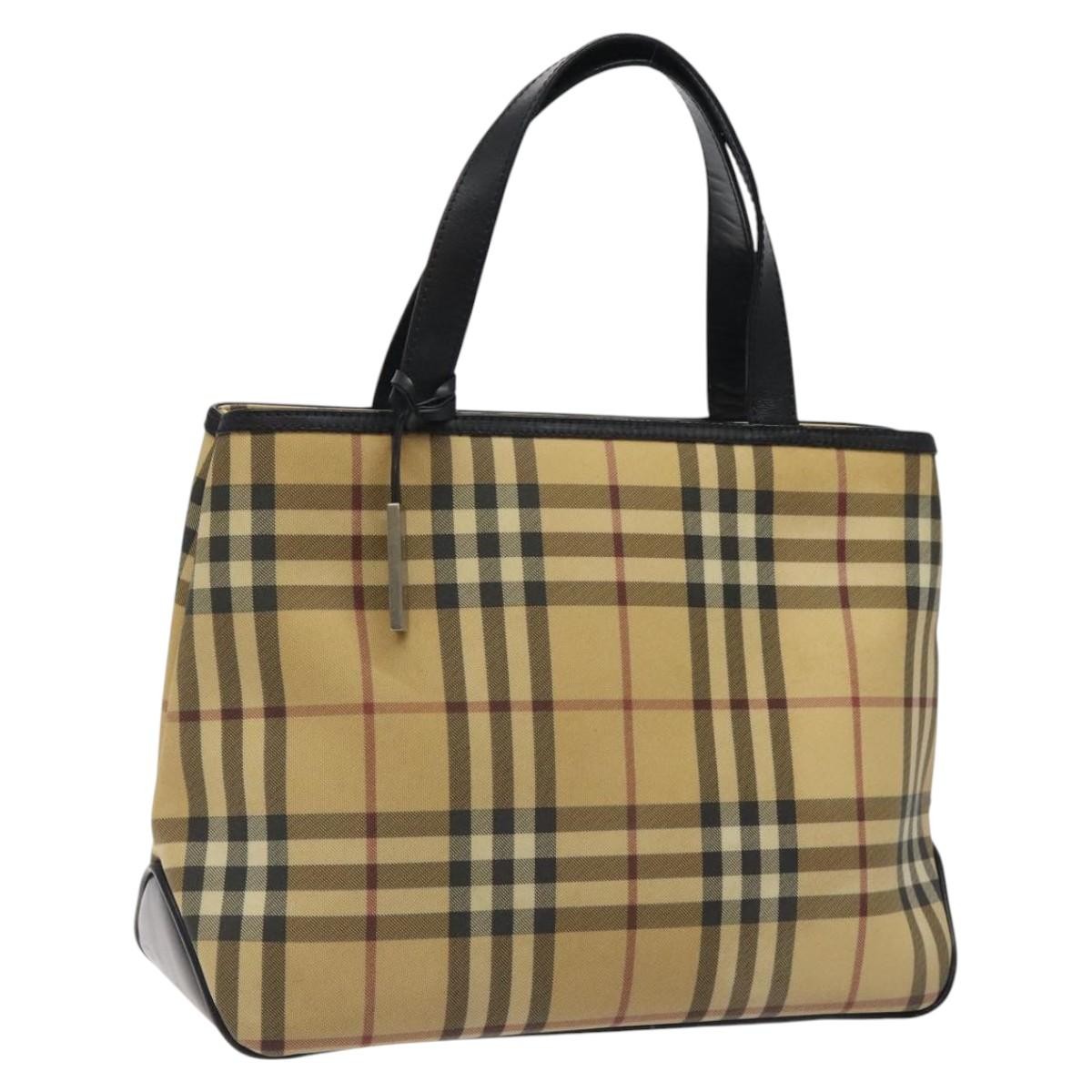 Burberry Nova Check Handbag Nova Check Canvas And Leather Beige Canvas Handbag