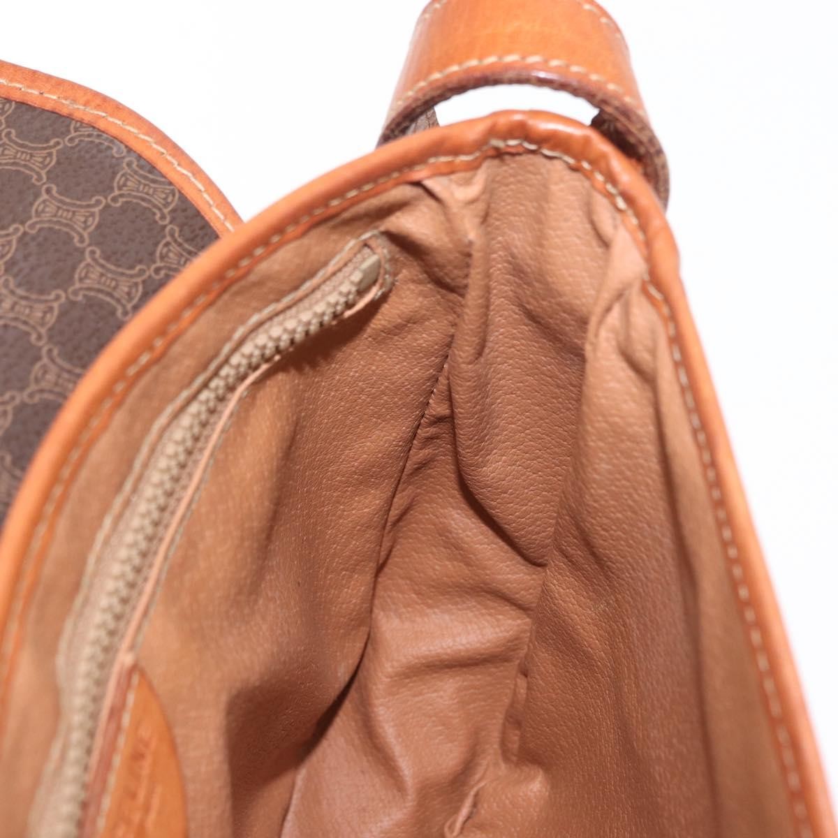 Celine Vintage Macadam Shoulder Bag Canvas And Leather Brown Canvas Shoulder Bag Bag