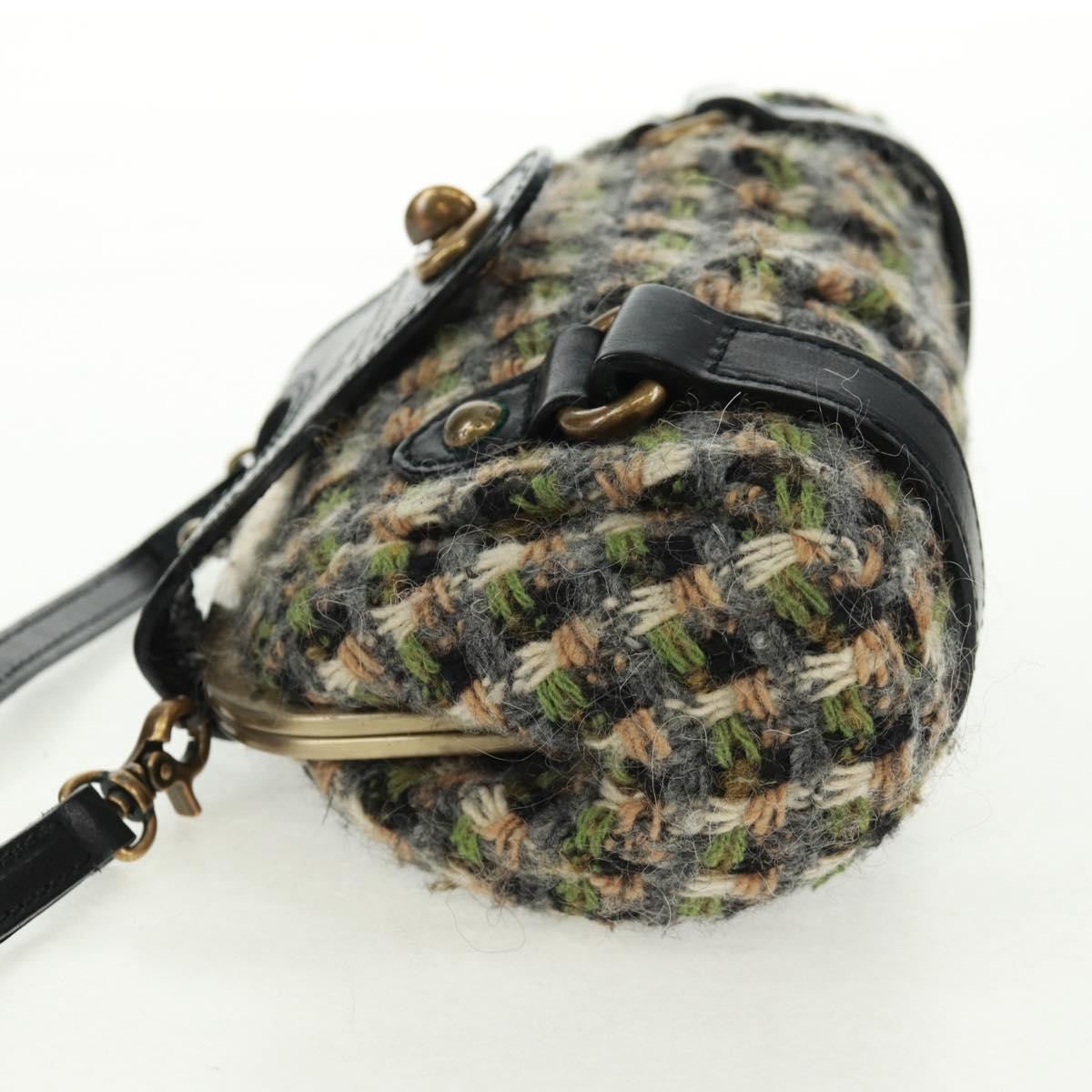 Burberry Blue Label Shoulder Bag Tweed Green Tweed Shoulder Bag