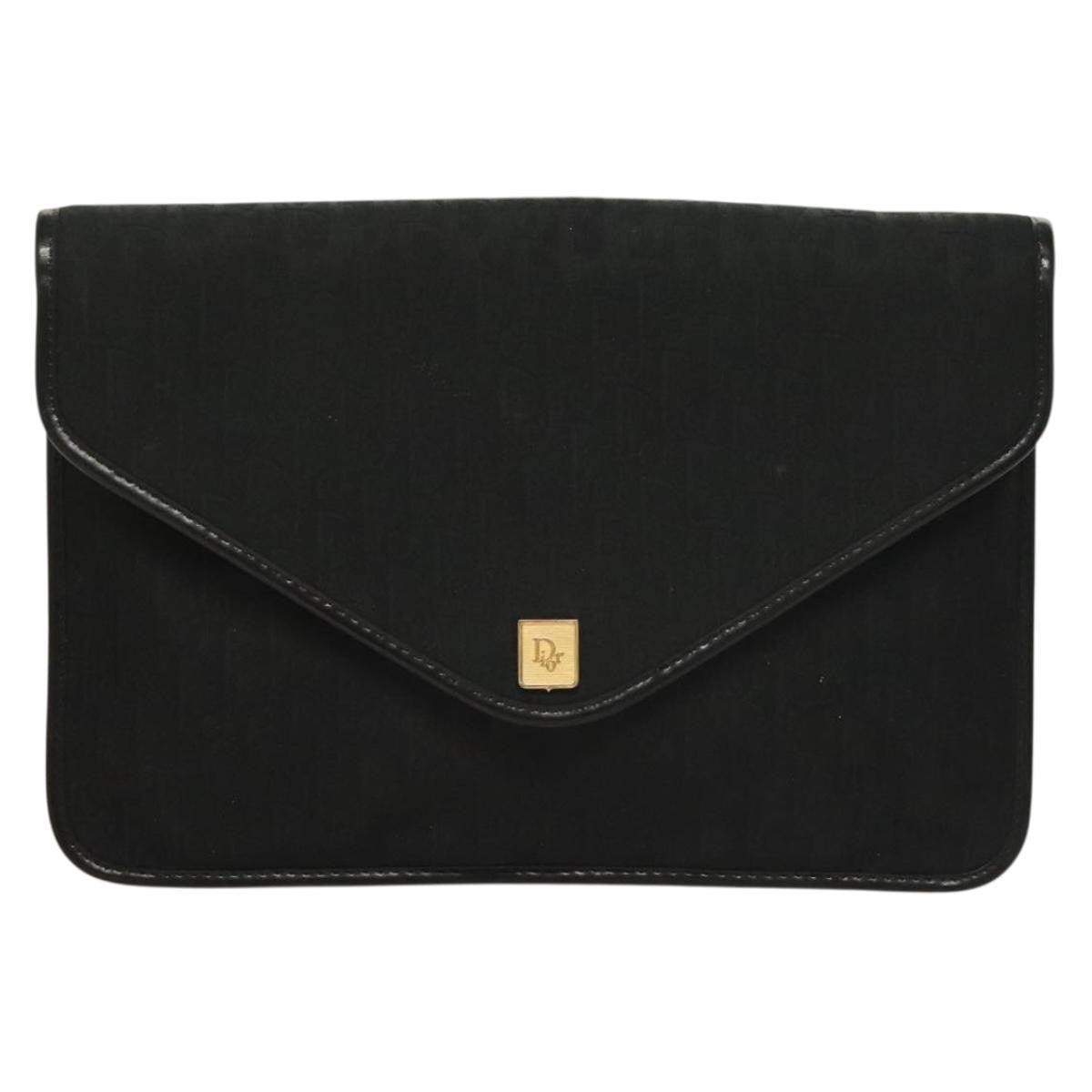 Christian Dior Vintage Trotter Pouch Diorissimo Canvas Black Canvas Clutche & Pouche Bag (Pre-Owned)