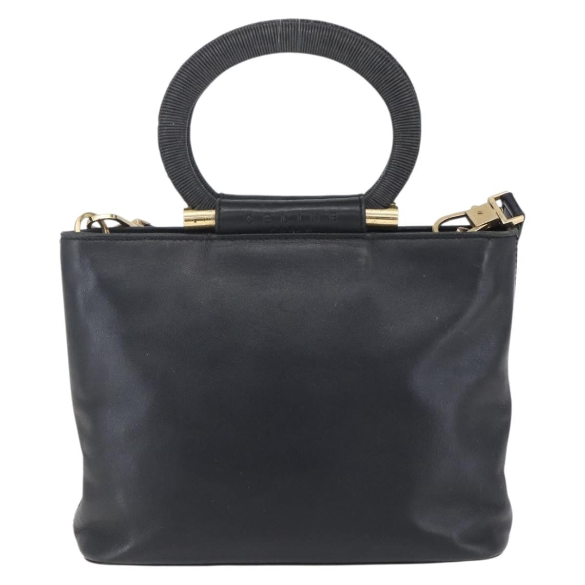 Celine Handbag Leather Black Leather Handbag