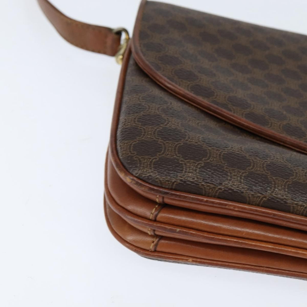 Celine Macadam Shoulder Bag Pvc Leather Brown Pvc Shoulder Bag Bag