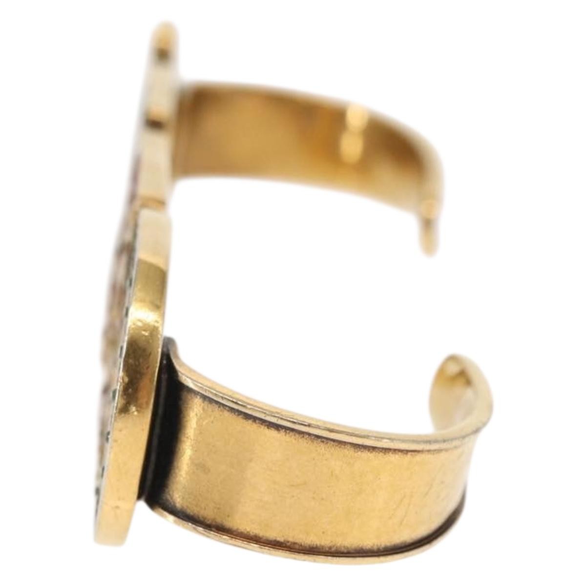 Gucci Loved Palm Cuff Ring Crystal Embellished Metal Gold Metal Cufflinks Jewelry (Pre-Owned)