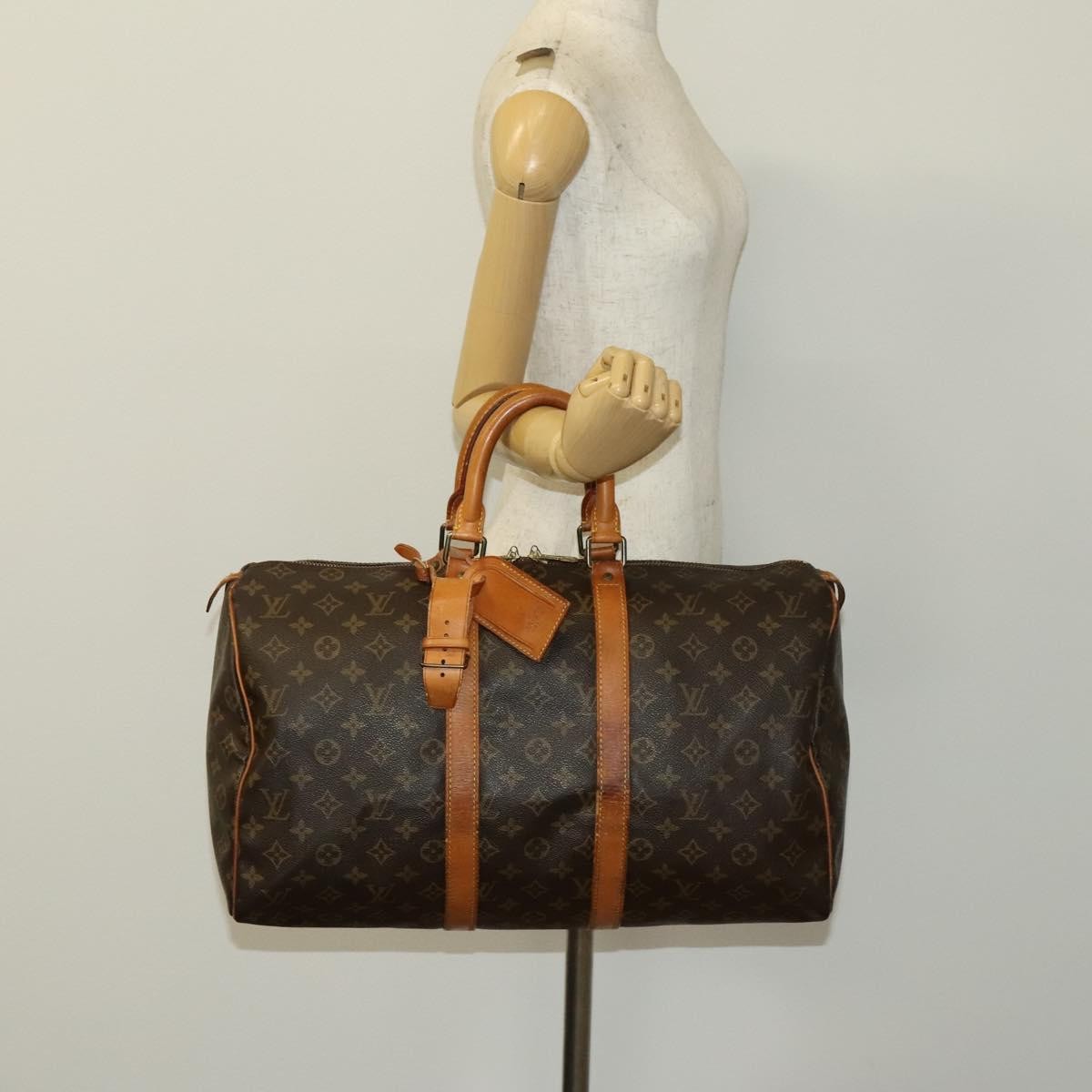 Louis Vuitton Keepall Bag Monogram Canvas Brown Canvas Travel Bag