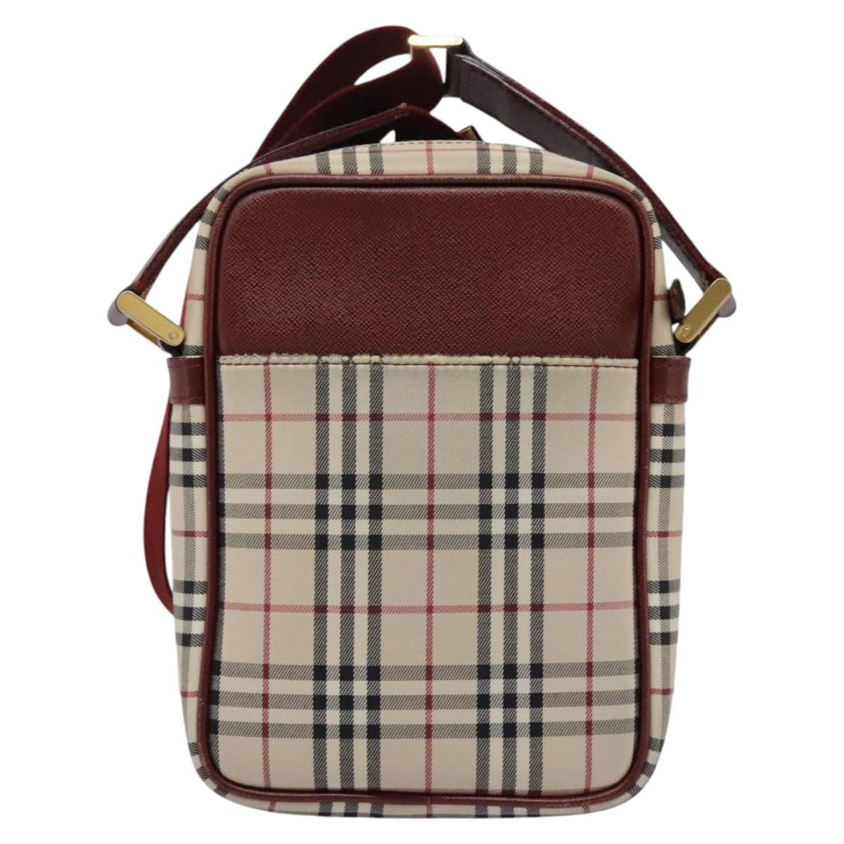Burberry Nova Check Shoulder Bag Canvas And Leather Beige Canvas Shoulder Bag