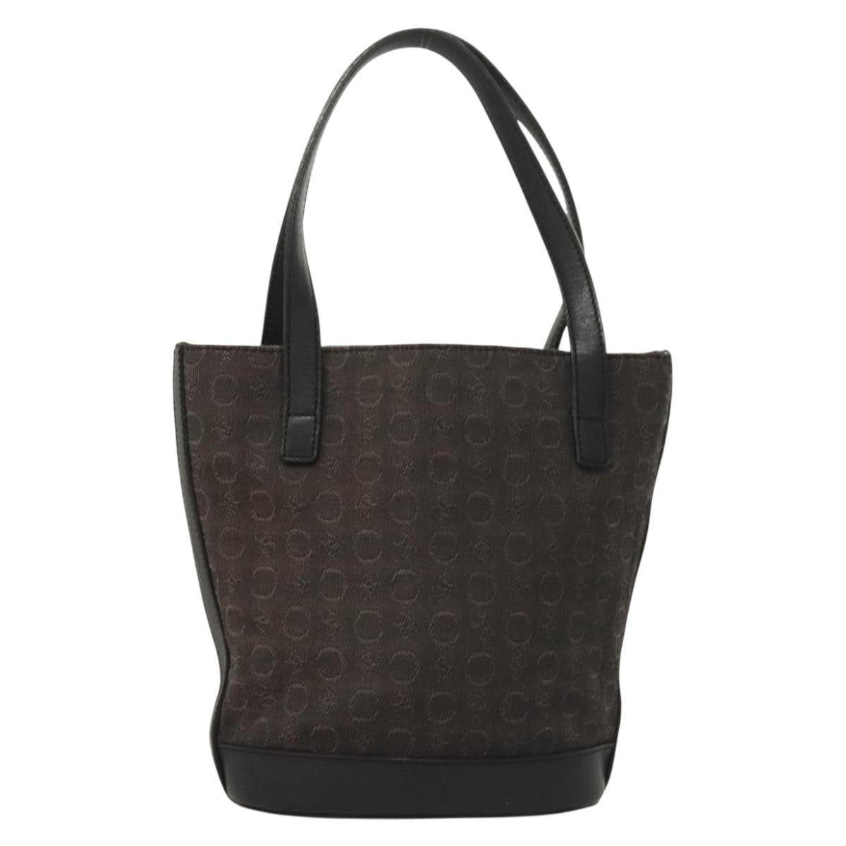 Celine C Macadam Handbag Canvas Black Canvas Handbag