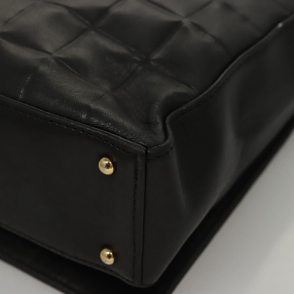 Chanel Chocolate Bar Cc Shoulder Bag Quilted Leather Black Leather Shoulder Bag Bag
