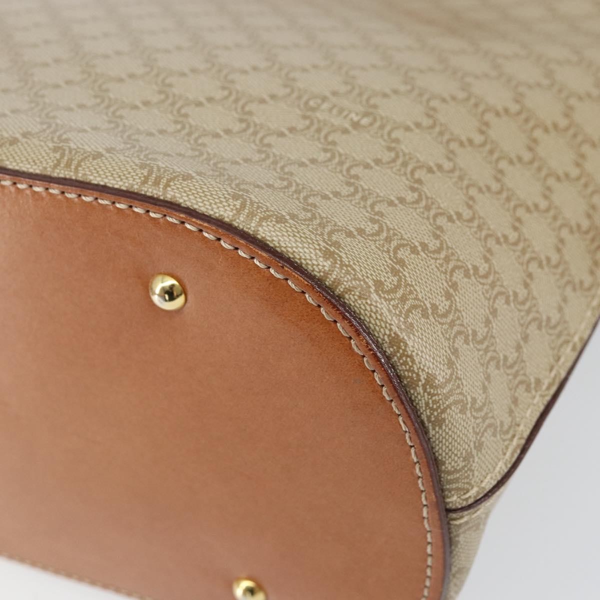 Celine Vintage Macadam Handbag Canvas And Leather Beige Canvas Handbag