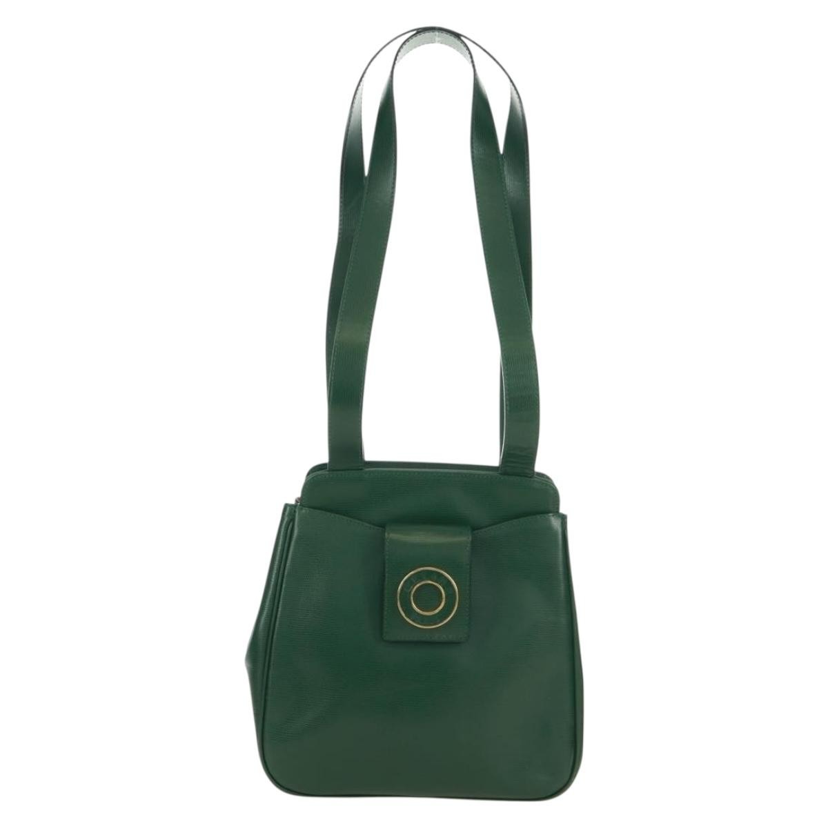 Celine Circle Logo Shoulder Bag Leather Green Leather Shoulder Bag Bag