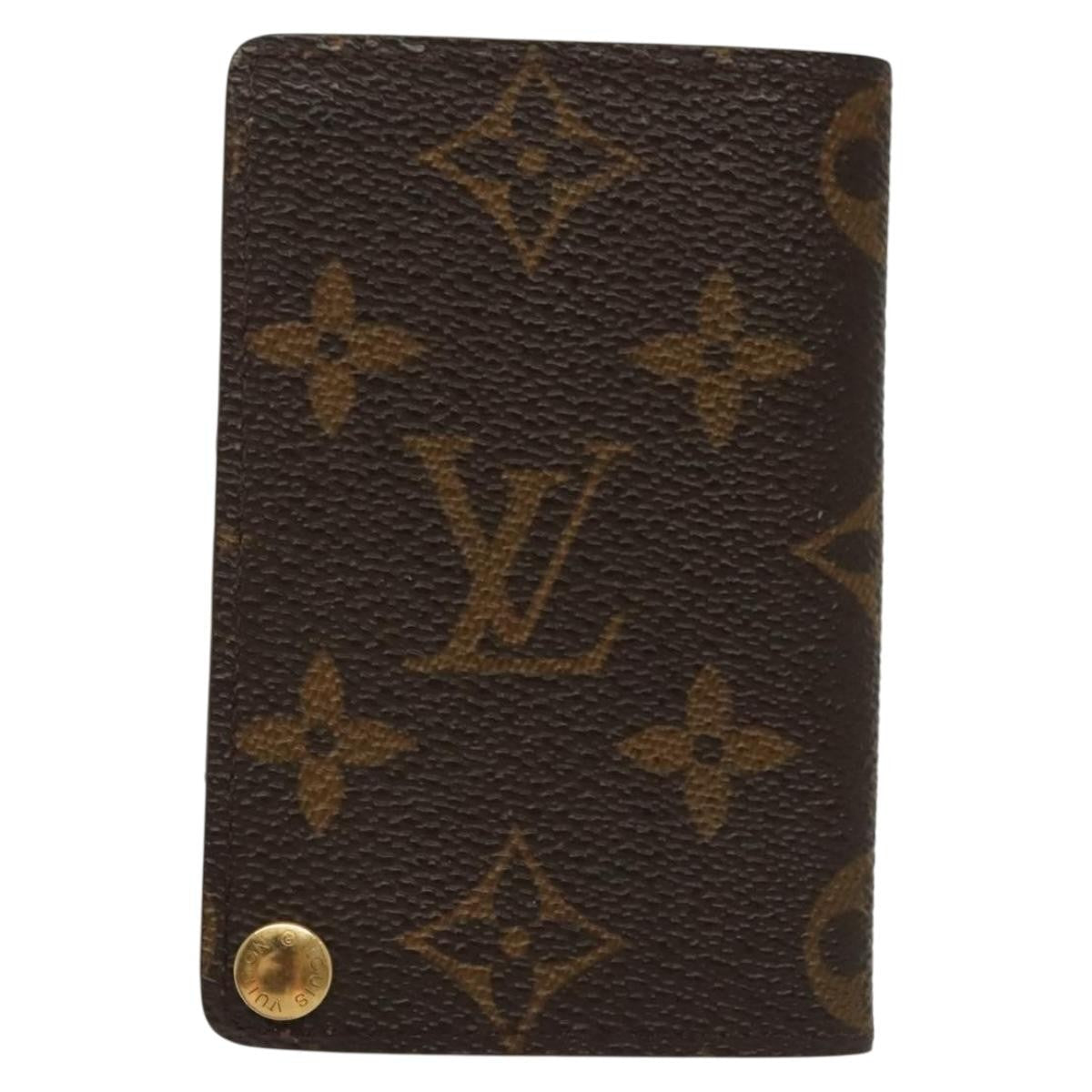 Louis Vuitton Porte Cartes Pression Card Case Monogram Canvas Brown Canvas Card Holders Accessory