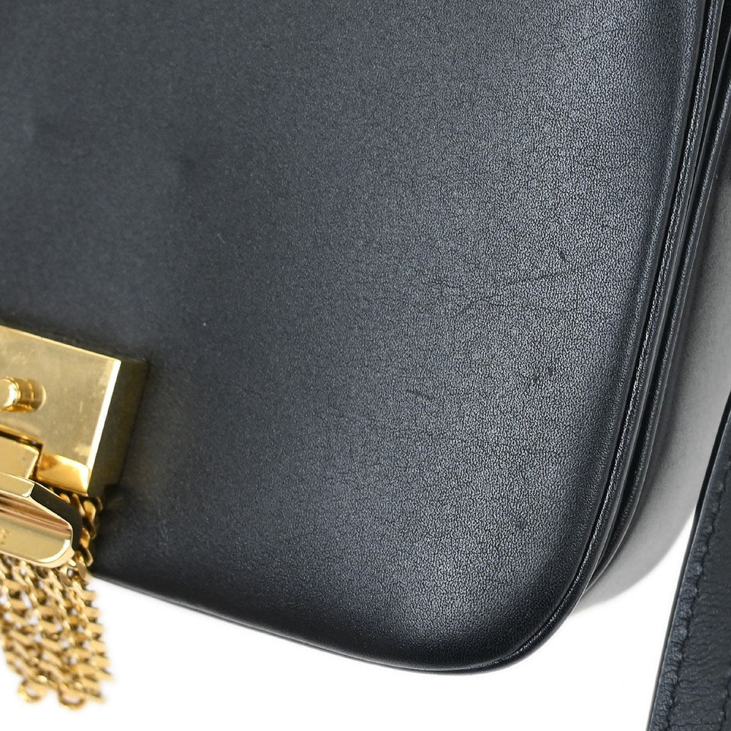 Celine C Bag Leather Small Black Leather Shoulder Bag Bag