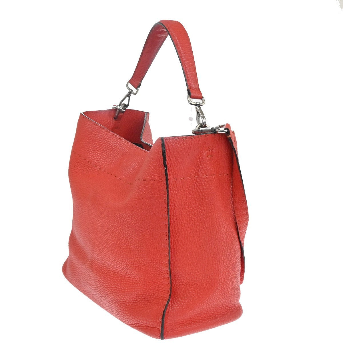 Fendi Selleria Anna Bucket Bag Leather Red Leather Tote Bag Bag