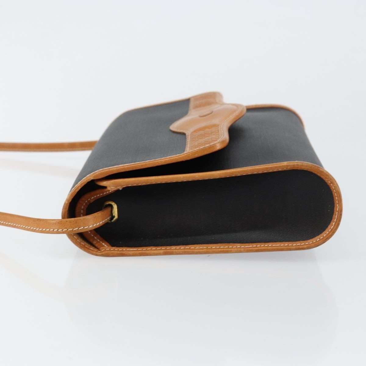 Christian Dior Vintage Cd Logo Shoulder Bag Leather Black Leather Shoulder Bag Bag (Pre-Owned)