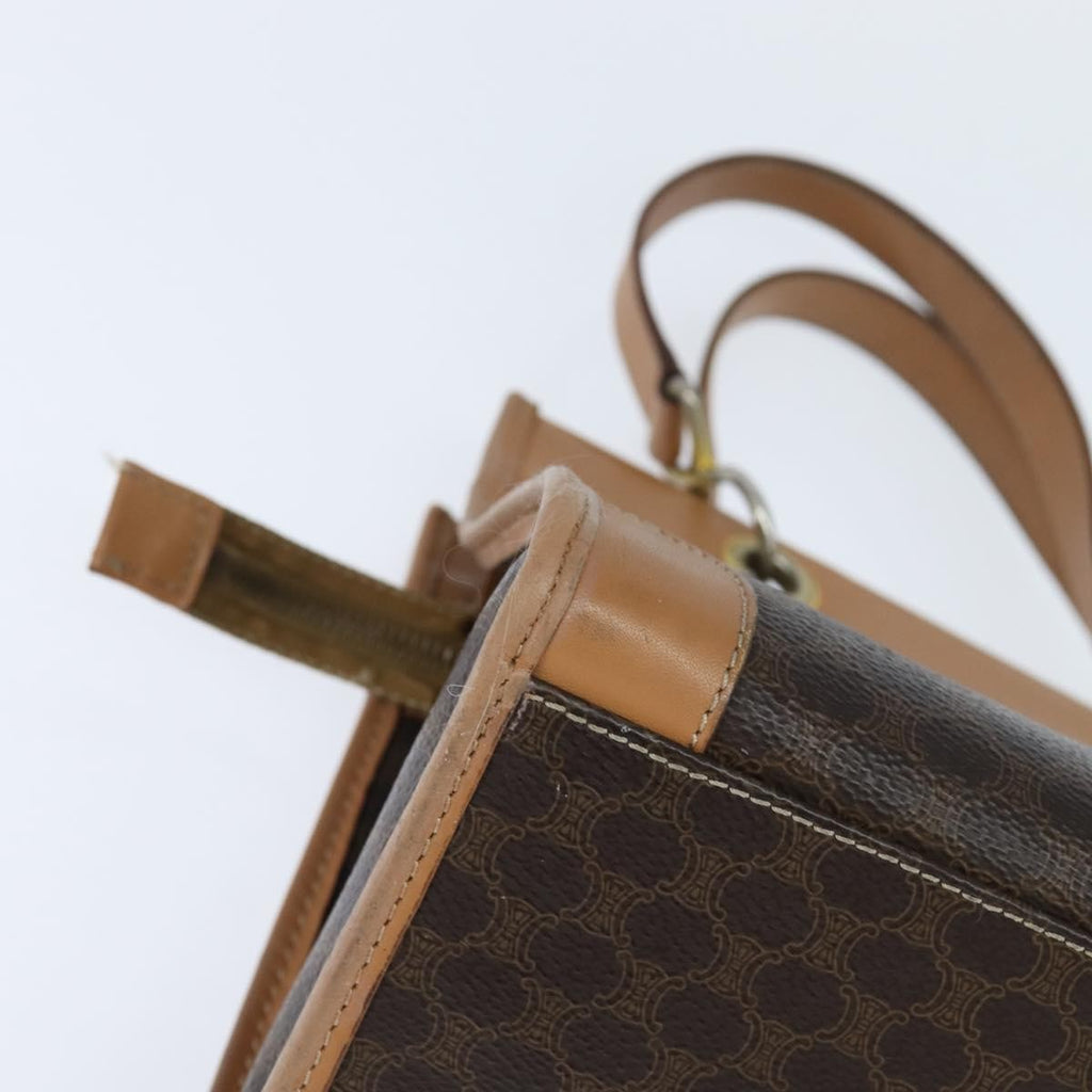 Celine Vintage Macadam Tote Bag Canvas Brown Canvas Tote Bag Bag