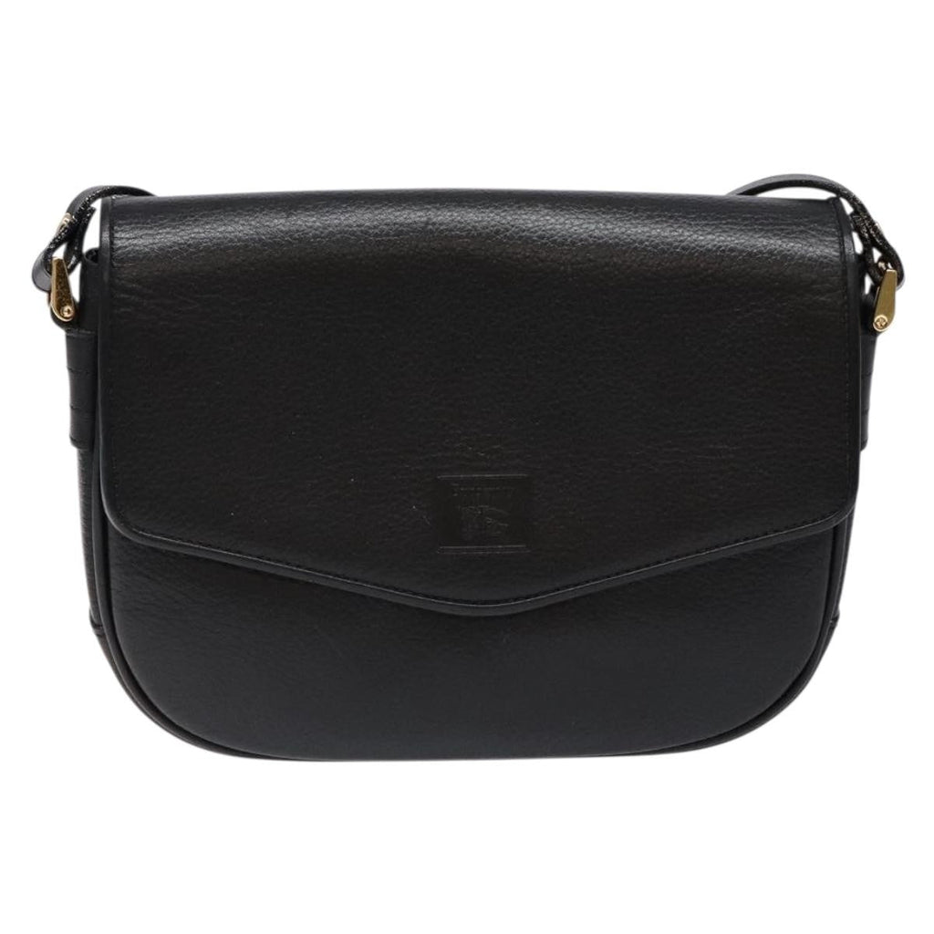 Burberry Flap Shoulder Bag Leather Black Leather Shoulder Bag