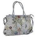 Gucci Convertible Zip Tote Flora Canvas Blue Canvas Tote Bag Bag (Pre-Owned)