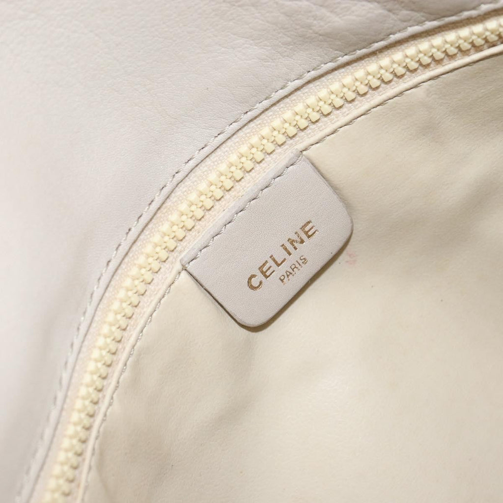 Celine Vintage Shoulder Bag Leather Beige Leather Shoulder Bag Bag