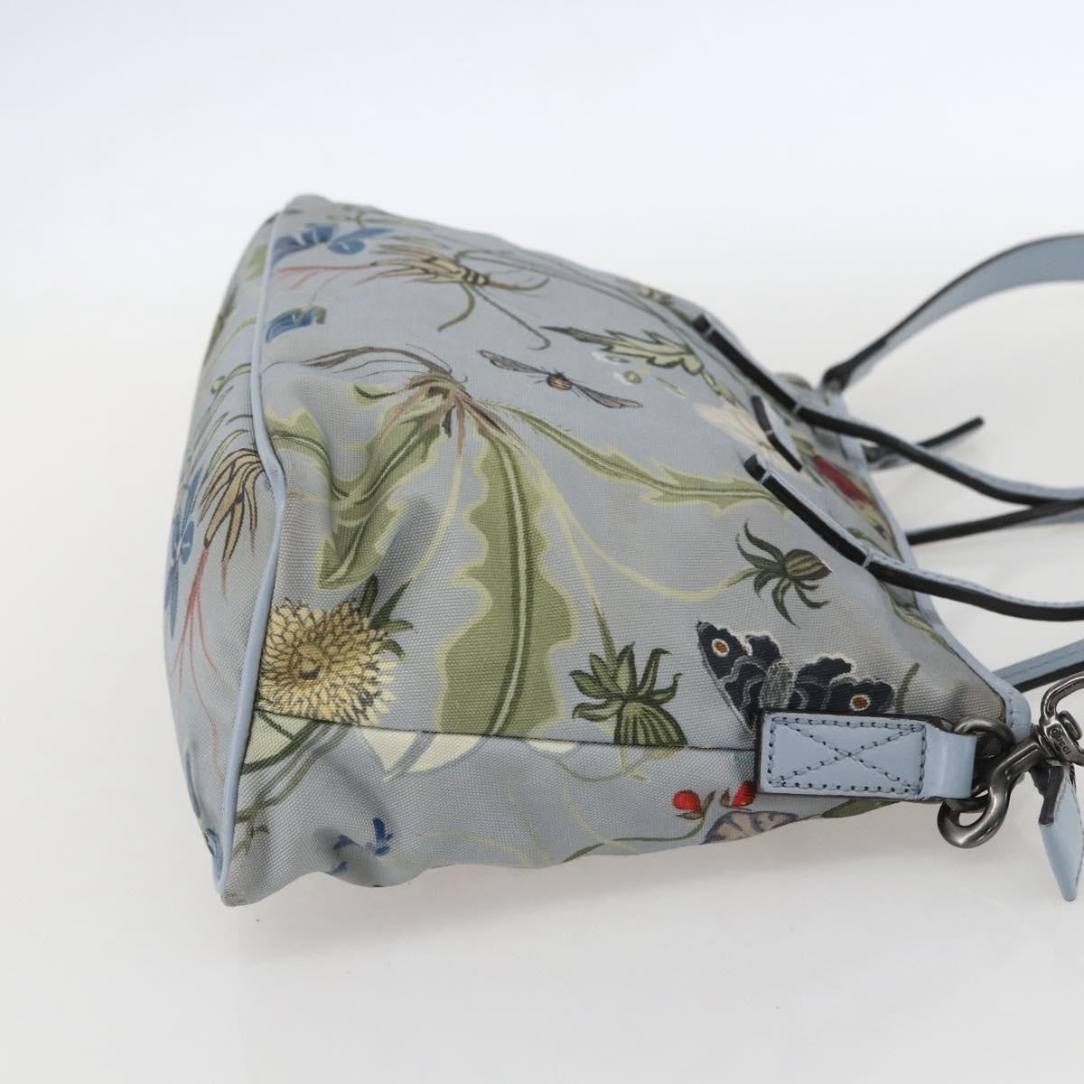Gucci Convertible Zip Tote Flora Canvas Blue Canvas Tote Bag Bag (Pre-Owned)