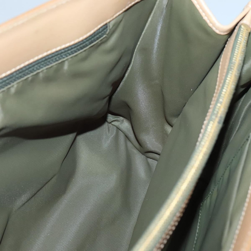 Christian Dior Vintage Trotter Double Pocket Tote Diorissimo Canvas Khaki Canvas Bag (Pre-Owned)