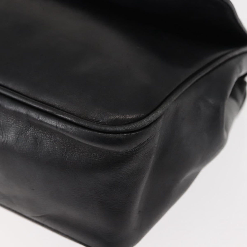Celine Circle Logo Leather Black Leather Shoulder Bag Bag