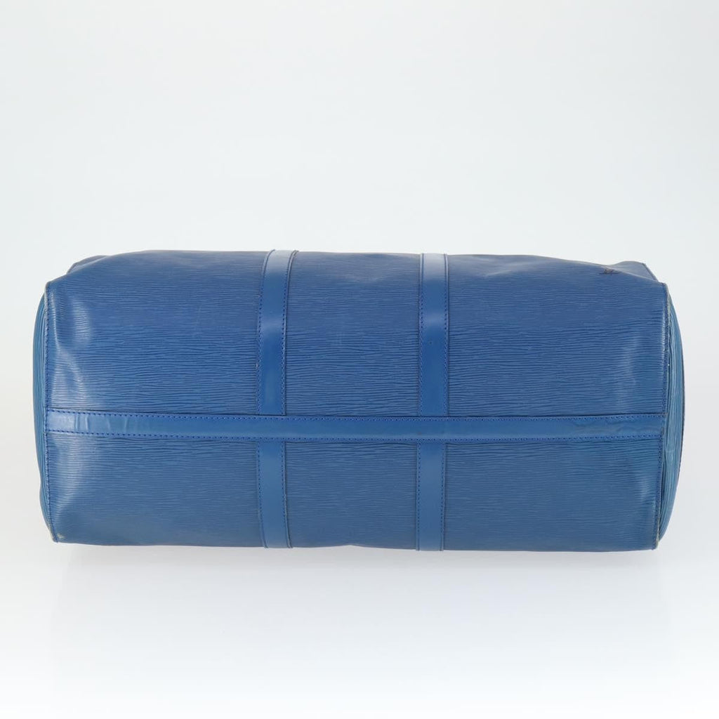 Louis Vuitton Keepall Bag Epi Leather Blue Leather Travel Bag