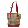 Burberry Nova Check Tote Canvas And Leather Red Canvas Tote Bag