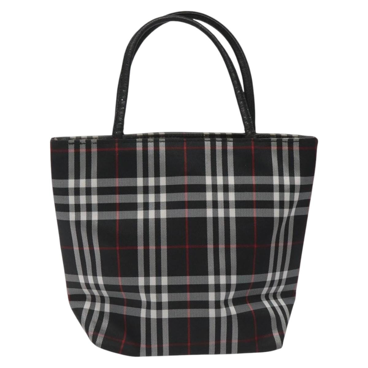 Burberry Nova Check Tote Nylon Black Nylon Handbag