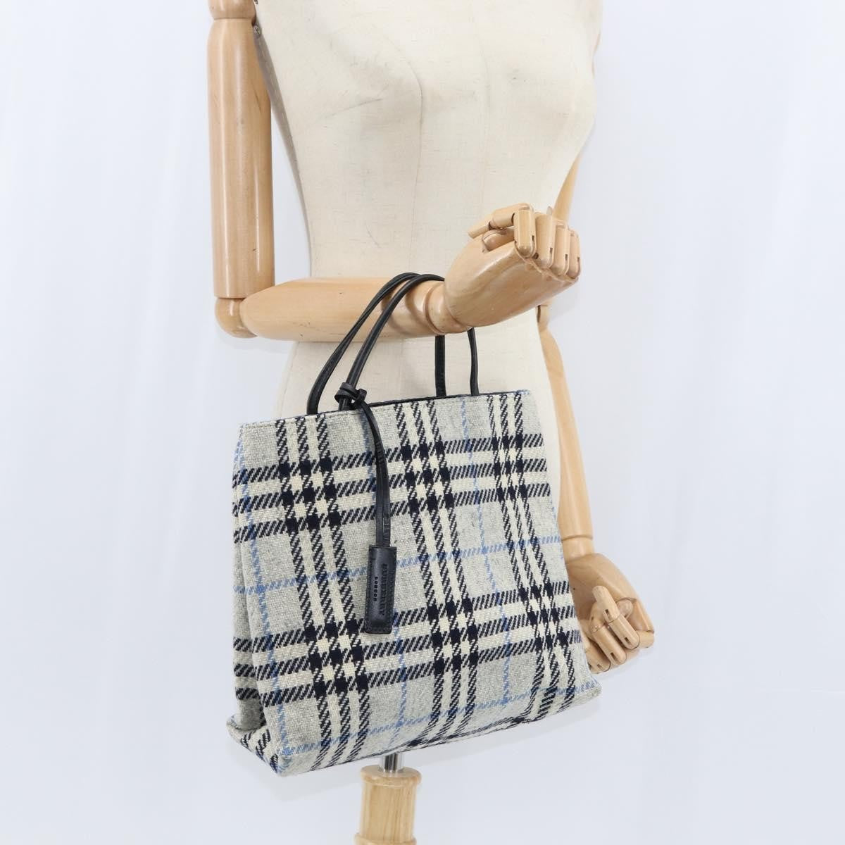 Burberry Nova Check Handbag Tweed Gray Tweed Handbag