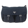 Prada Zip Buckle Messenger Bag Tessuto Navy Nylon Shoulder Bag Bag