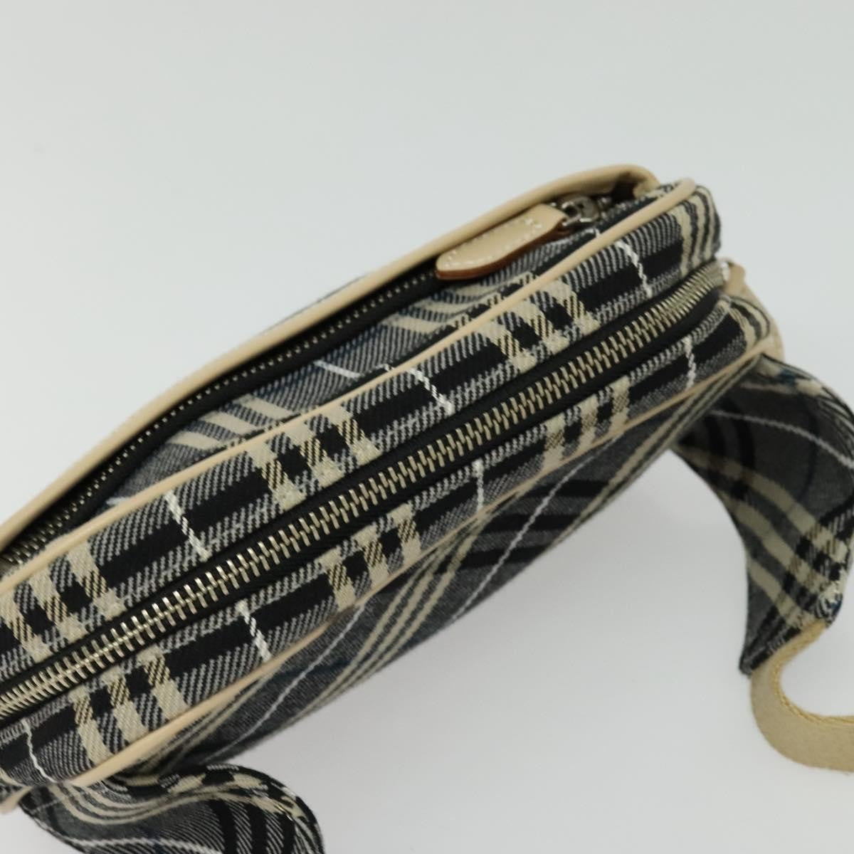 Burberry Waist Bag Vintage Check Canvas Blue Canvas Shoulder Bag