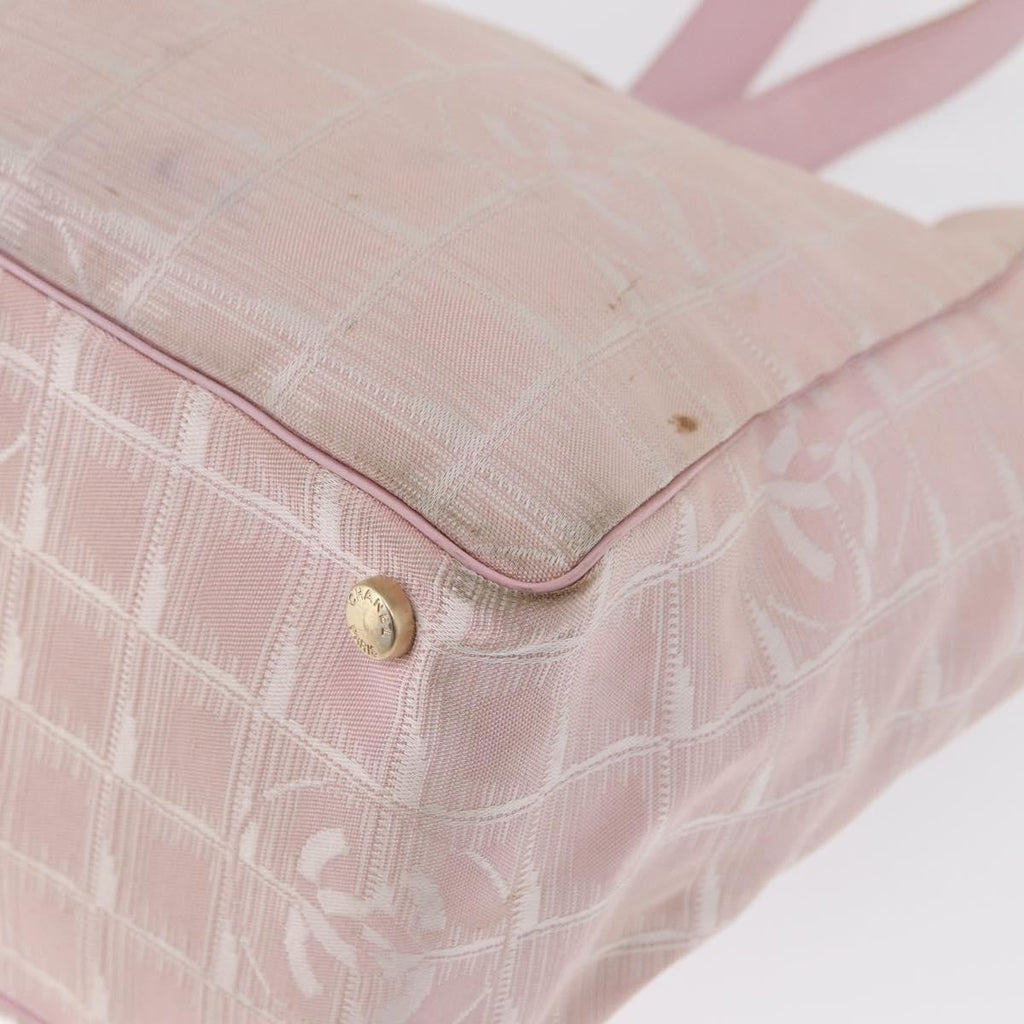 Chanel Travel Line Tote Nylon Pink Nylon Tote Bag Bag