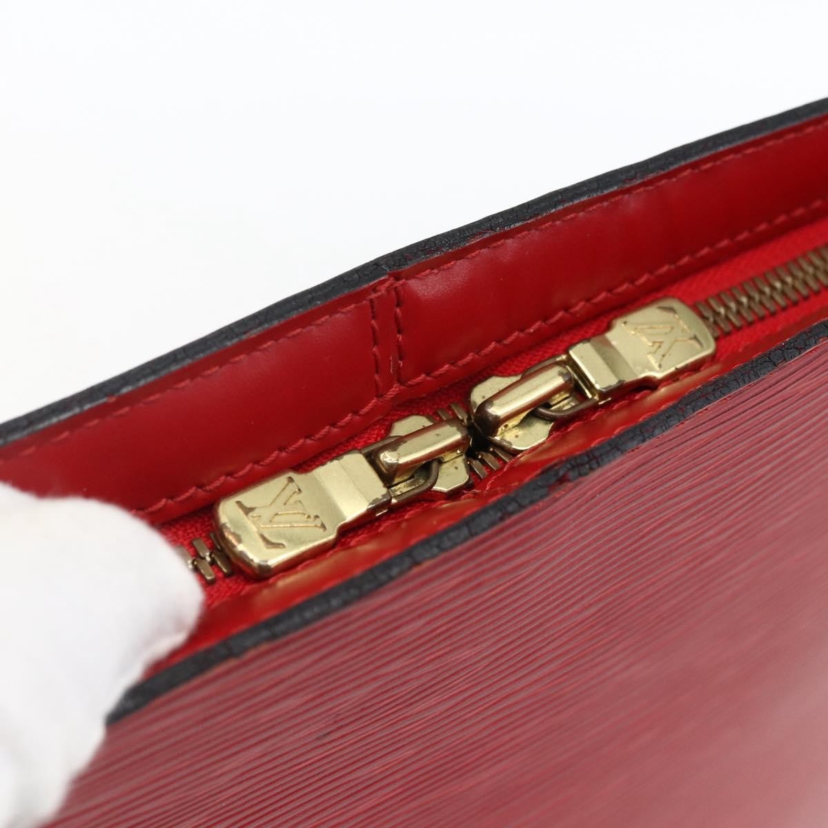Louis Vuitton Lussac Handbag Epi Leather Red Leather Shoulder Bag