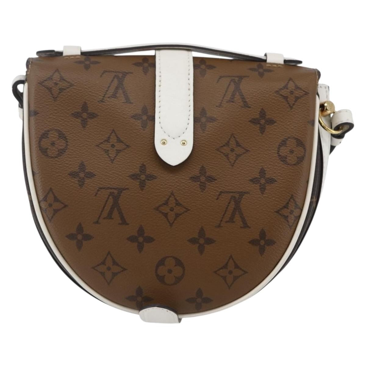 Louis Vuitton Chantilly Lock Handbag Reverse Monogram Canvas And Leather White Leather Shoulder Bag