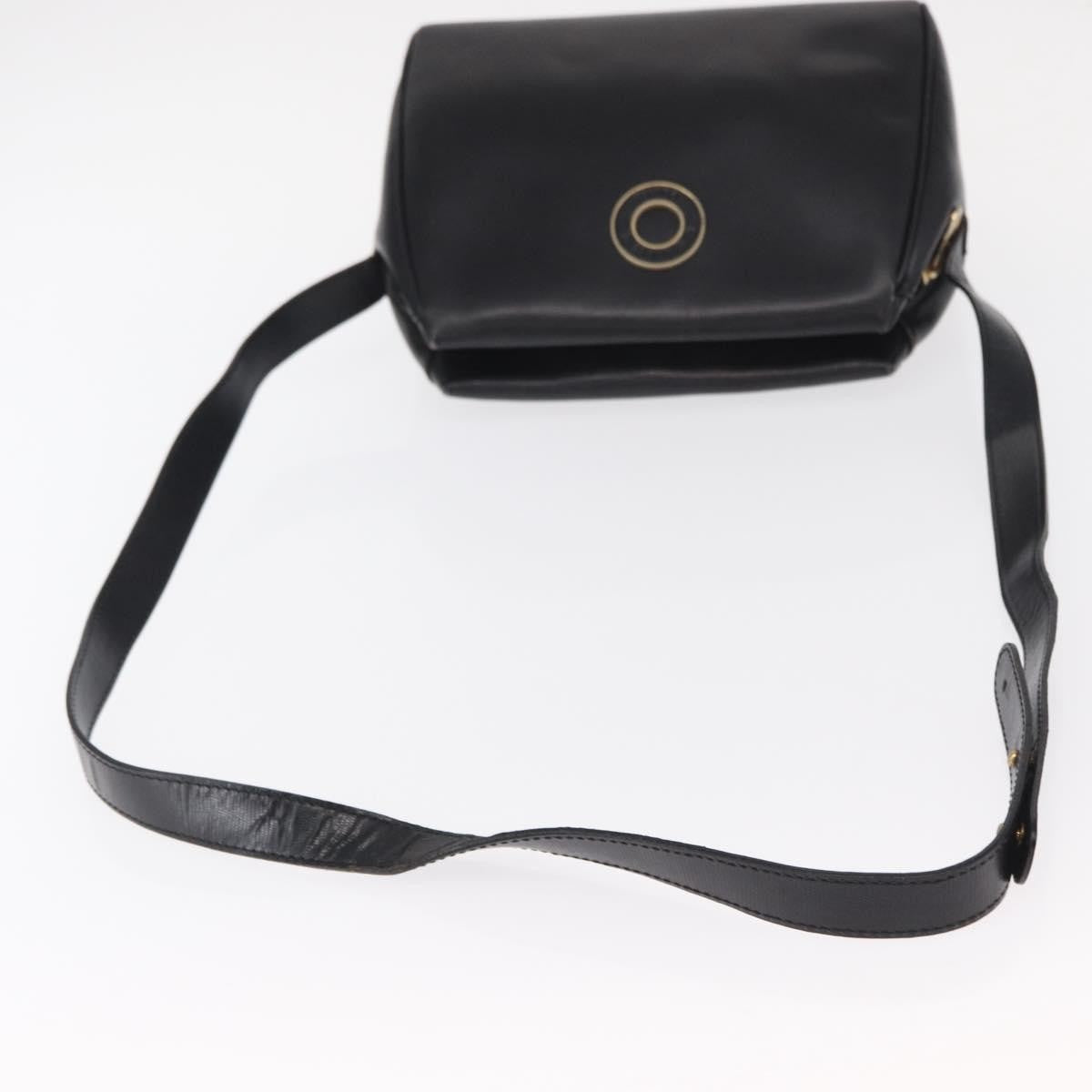 Celine Vintage Circle Logo Crossbody Bag Leather Black Leather Shoulder Bag Bag