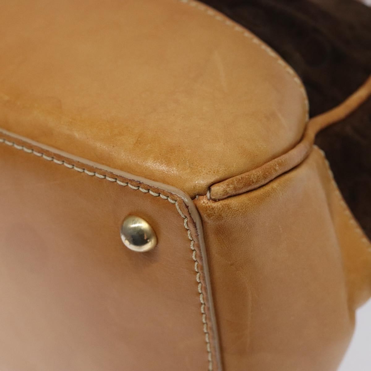 Celine C Macadam Handbag Suede And Leather Brown Suede Handbag