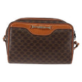 Celine Macadam Shoulder Bag Pvc Leather Brown Canvas Bag