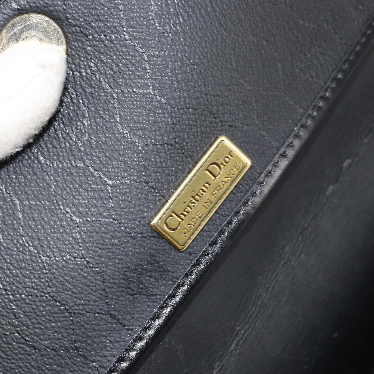 Christian Dior Vintage Honeycomb Flap Crossbody Bag Coated Canvas Black Canvas Shoulder Bag Bag (Pre-Owned)