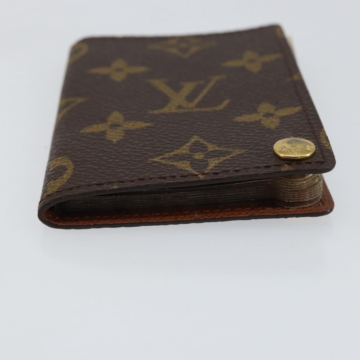 Louis Vuitton Porte Cartes Pression Card Case Monogram Canvas Brown Canvas Card Holders Accessory