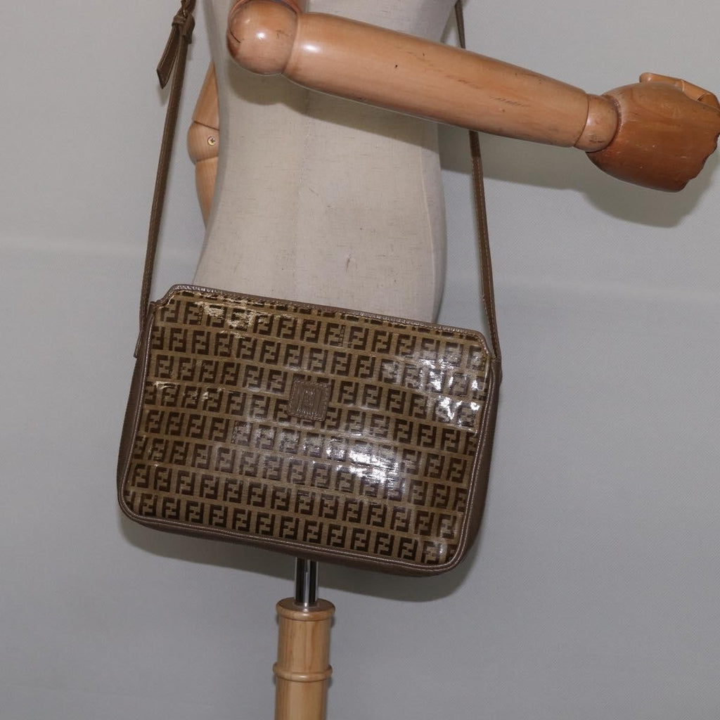 Fendi Vintage Zip Crossbody Bag Zucchino Canvas Beige Canvas Shoulder Bag Bag