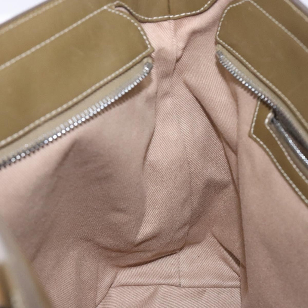 Celine Vintage Macadam Shoulder Bag Canvas Khaki Canvas Bag